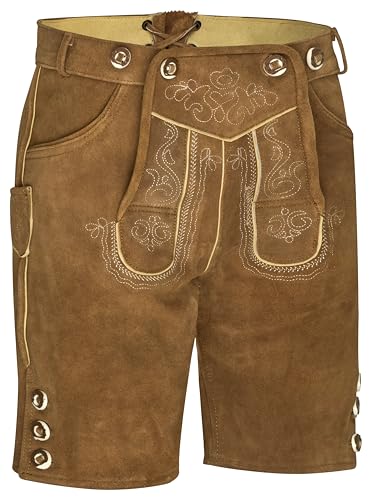 TR Martha Premium Lederhose für Herren (52, Hellbraun)