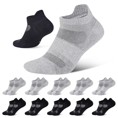 Niorasen Sneaker Socken Herren Damen, 10 Paar Baumwolle Sportsocken, Kurze Laufsocken, Atmungsaktiv Sneakersocken Weiche und Bequeme für Sport, Arbeit, Wandern, Radfahren, 39-42