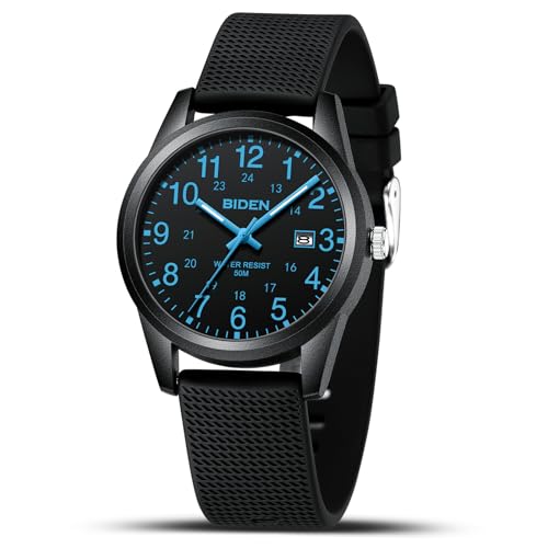 LN LENQIN Herren Uhr Uhren Herren Männer Analog Quarzuhr 30M wasserdichte Armbanduhrherren mit Datum Mode Casual Designer Uhr für Männer Silicone Band