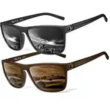 Perfectmiaoxuan Polarisierte Sonnenbrille Herren/Damen, Vintage Elegant Brillengestell Klassisch, HD-Pilotobjektive; Outdoor-Sportarten,Golf,Fahren,Angeln,Reisebrille Mode Sonnenbrille