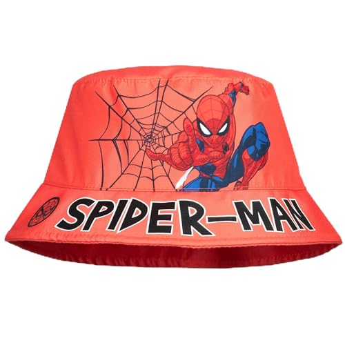Marvel Spiderman-Anglerhut für Jungen im Alter von 3–9 Jahren, Sommerhut für Kinder, leicht, atmungsaktiv, Sonnenhut, Geschenk für Jungen, Rot