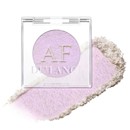 DE'LANCI Multichrome Highlighter Lidschatten,Lila Schimmer,Weiße Basis,Ideal für Gesicht und Körperkontur und Wangen-Highlight lila Schimmer,Transluzent,Lang Anhaltende Neue Formel #02