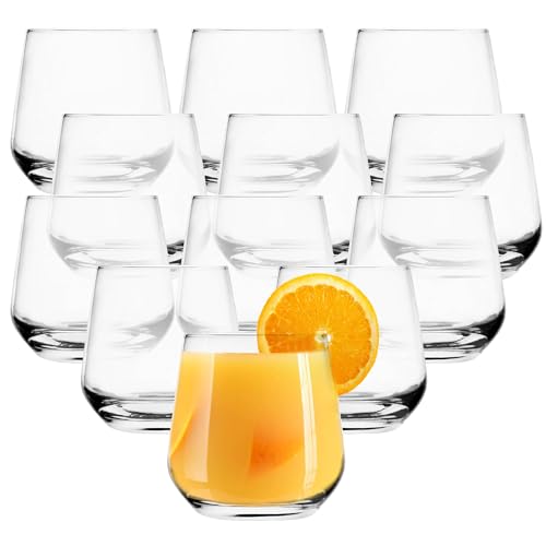 KONZEPT Gläser Set 12 teilig, 310 ml kleine Saftgläser, ideal als Trinkgläser, Wassergläser, Whiskygläser, universal und spülmaschinenfest