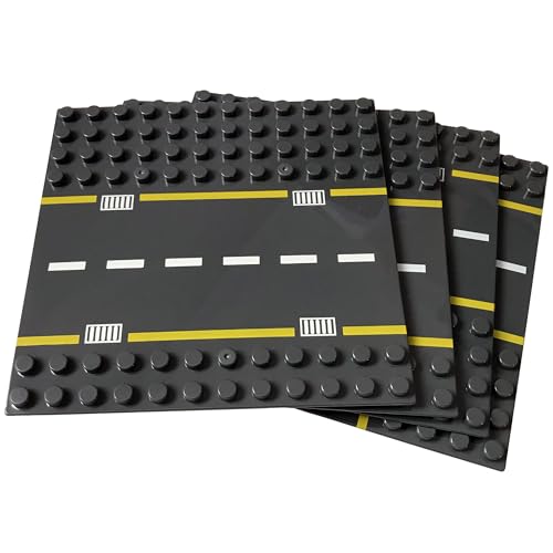 Apostrophe Games Bausteingrundplatten für größere Blöcke, kompatibel mit den großen Marken (4er Pack Straßen) ab 3 Jahren