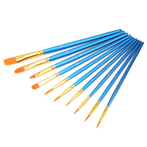 10pcs Zeichnen von Pinsel Set Flexible Nylon Haarkunst Bastelmalerei Aquarell Pinsel Kit