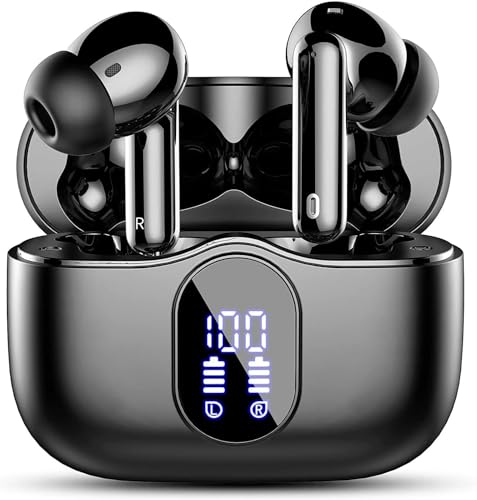 Bluetooth Kopfhörer, Kopfhörer Kabellos Bluetooth 5.3 Sport In Ear Kopfhörer mit 4 Mikrofon, 40 std Spielzeit, LED-Anzeige, ENC Lärmreduzierung, HiFi Stereo Ohrhörer für Arbeit und Studium