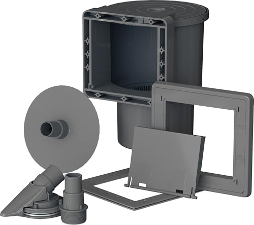 Gre AR100G - Skimmer zur Reinigung und Wasseraufbereitung von Standardpools + Einlassventil. Filtersystem für Pools, Farbe Grau, 27 x 22 x 35 cm