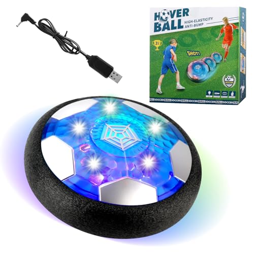 VMUTGA Air Power Fußball Wiederaufladbar, Kinderspielzeug Hover Fussball, Air Power Fußball mit Led Licht, Wiederaufladbar Soccer Ball Kinderspiel, Indoor Spiele für Kinder 3 4 5 6 7 Jahre Junge