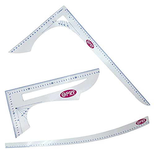 Nähmit - Profi Kurvenlineale Reverswinkel 3er Set Schneiderlineal Taylor Ruler french curve/Schnitterstellung - Schnittmuster