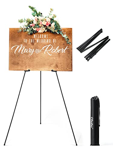 Portable Künstler Staffelei Stand: Ohuhu 160cm Verstellbares Stativ Tisch Kunst Leinwand Malerei Display - Easy Folding Studio Teleskop Boden Staffeleien für Hochzeit Poster Schwarz Innen Außen