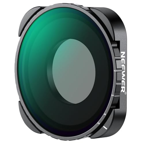 NEEWER Variabler ND4-ND32 Filter, kompatibel mit GoPro Hero13, Hero12, Hero11, Hero10, Hero9, 2–5 Blendenstufen ND Filter mit Mehrschichtige Beschichtung, HD optischem Glas und schlankem Rahmen