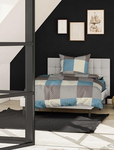 Bierbaum 6277_04 Feinbiber-Bettwäsche , Designed in Germany, 135 x 200 cm + 80 x 80 cm, mokka