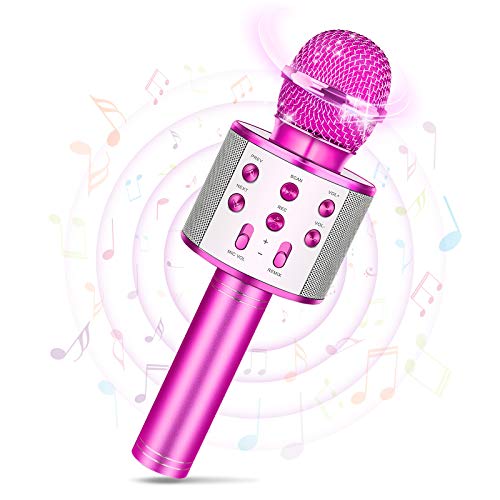 Geschenk Mädchen 3 4 5 6 7 8 9 10 11 12 Jahre, Mikrofon Kinder Spielzeug ab 3-12 Jahre Mädchen Drahtloses Bluetooth Karaoke Mikrofon Kinder Teenager Mädchen Geschenke 3-12 Jahre KTV Karaoke Maschine