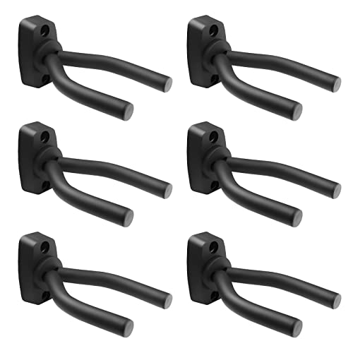 Fousenuk 6 stück Gitarrenhalter Wandhalter, Gitarren Haken Schwarz Gitarrenständer Wand Halterung, Gitarren Wandhalterung für Akustikgitarre, klassische Gitarre, E-Gitarre, Bass, Ukulele