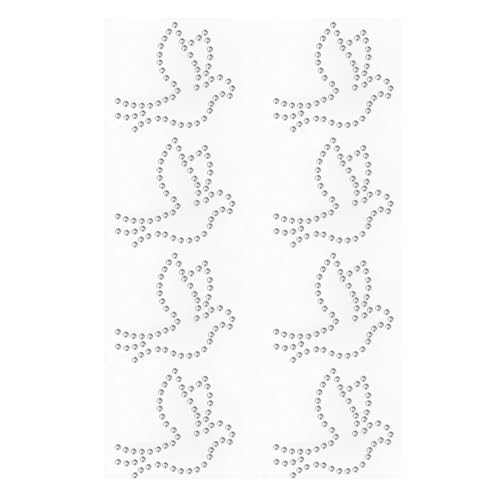 Oblique Unique Tauben Sticker Strass Steine Aufkleber Silber zum Verzieren Scrapbooking Basteln für Hochzeit JGA Valentinstag Kommunion Konfirmation (Silber - Tauben Sticker Strass Steine)