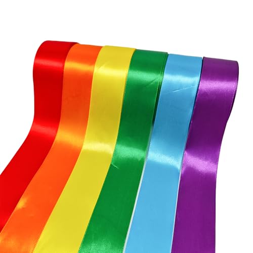 4cm*22m*6 Farbe Maibaum Bänder Wetterfest, Seidenbänder Bunt,Dekoband,Geschenkband