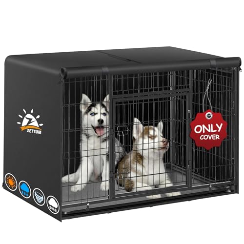 Zettum 60 cm Hundekäfig Abdeckung, Hundekäfigabdeckung Winddicht und langlebig, 600D Oxford strapazierfähig Hundebox Abdeckung, universell passend für Hundekäfige (Ohne Hundekäfig - 61x45x50 cm)