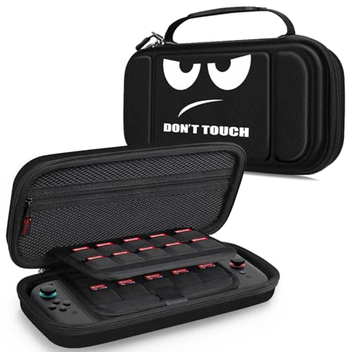 FINTIE Tasche für Nintendo Switch 2(2025 Modell) - Tragetasche Aufbewahrungstasche Hülle Case mit 20 Spielkartenhaltern und Haltegurt für Nintendo Switch Konsole und Zubehör, Don't Touch