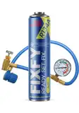 FIXFY FIRST CHARGE – Erstbefüllung – 2in1-Präparat mit R134a-Ersatz und hohem Ölanteil – Set mit Schlauch und Manometer, 500 ml Dose, zur Selbstbefüllung leerer Klimaanlagen