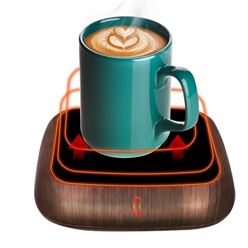 MQFORU Kaffeetassenwärmer, 3-Temperatur Elektrischer Tassenwärmer, 6H Automatische Abschaltungf Wachskerzenwärmer für Kaffee, Tee, Kerzenwachs