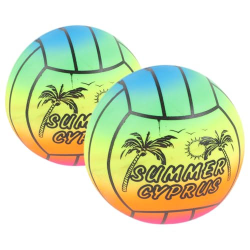 TOYANDONA Ball Kinder 2st Regenbogen-Volleyball Aufblasbarer Pool Strand Sprengen Für Den Strand Volleyball Im Schwimmbad Aufblasbares Volleyballspielzeug Spielplatz Schwimmt Leichter Ball PVC