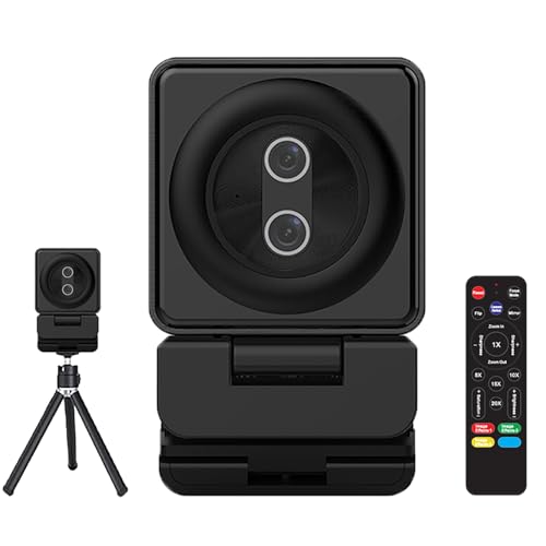 Nolansend Dual 4K Webcam, 2-in-1 magnetische Webcam mit Fernbedienung, für Fernlernen, Konferenzen und Hosting Meetings, 2 Autofokus-Kameras und Mikrofone, funktioniert mit Laptop/PC