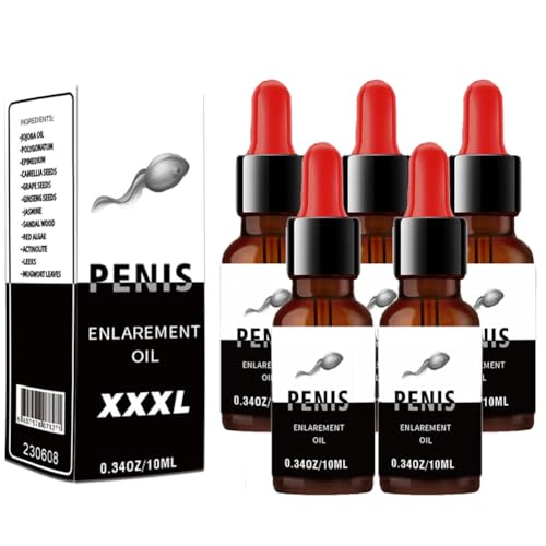 BAWUTZ Penisvergrößerung Öl, Öl zur männlichen Vergrößerung,Penisvergrößerungsöl für Männer zur Verlängerung des Sexuallebens Männliches Genitalmassageöl 10ml (5PC)