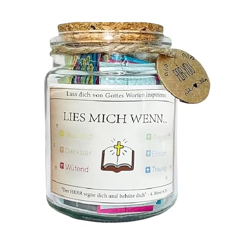 Dgkdek Religiöses Gebetsglas, Glücks- & Glaubensglas, aufmerksames Geschenk, Gebetskarten innen, Keramik-Design, 9 x 6,5 cm, für tägliche Reflexion, Ermutigung