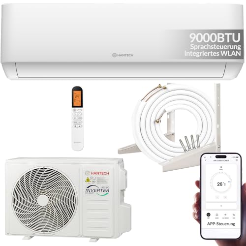 Split Klimaanlage 9000 BTU HANTECH H-PRO Heiz-&Kühlfunktion, Luftfilter, WIFI, Montagematerial