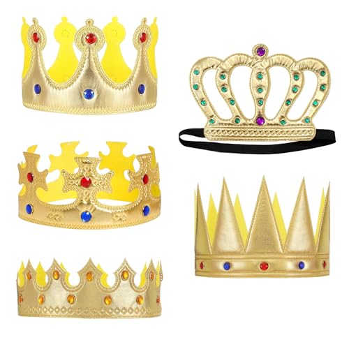5 Stück Krone, Krone Kinder, Krone König, Kronen, Krone Herren, Crown, Königskrone, Kinder Krone, Krone König Kinder, Krone Gold, Königskrone Kinder, Kinderkrone