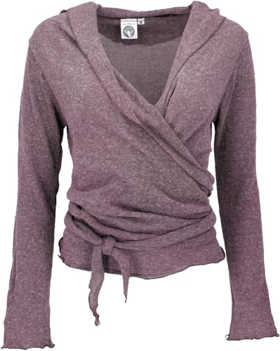 GURU SHOP Wickelshirt, Baumwollstrick Pullover, Wickeljacke, Altrosa, Baumwolle, Size:L (40)