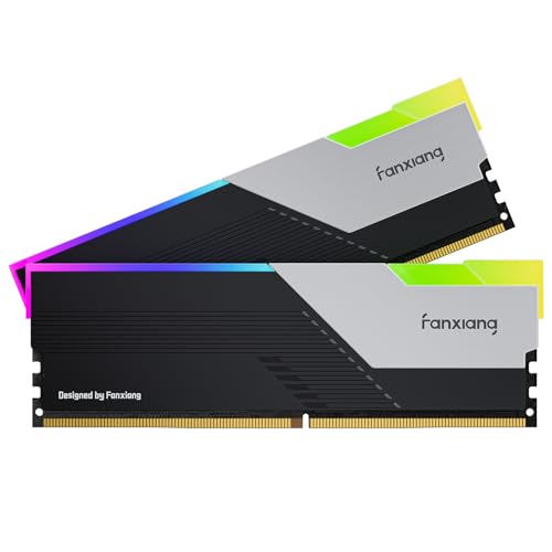 fanxiang RGB DDR5 RAM 32GB Kit (2x16GB) 7200MT/s CL34, Overclocking Gaming, Intel XMP 3.0 / AMD Expo, PC Computer Arbeitsspeicher, Grau