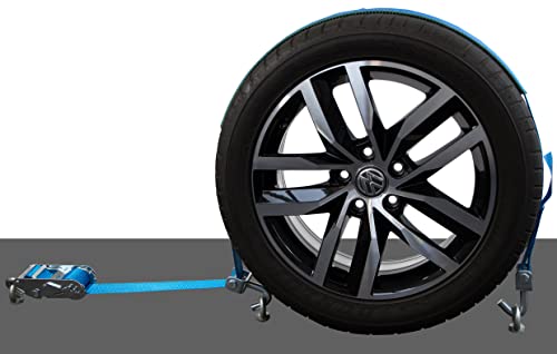 SHZ 4X Spanngurt Auto Transport 50mm Radsicherungsgurt 5t Zurrgurt LC 2.500/5.000 daN Autotransport Reifengurt (5) - Made in Germany