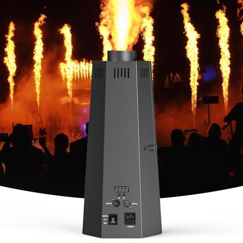 ZonQoonz Flammenwerfer, 150W Flammenprojektor mit DMX Controller, Dj Jet Flame Machine für Konzerte, Show, Party, Sportevents, Halloween, Weihnachten