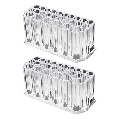 Jubaopen 2 Stück Pinselhalter Kosmetik Acryl Kosmetik Aufbewahrung Kosmetikpinsel Behälter Eyeliner Organizer Kosmetik Organizer Make-up Ständer mit 26 Fächer/Jeder für Waschtische Büro