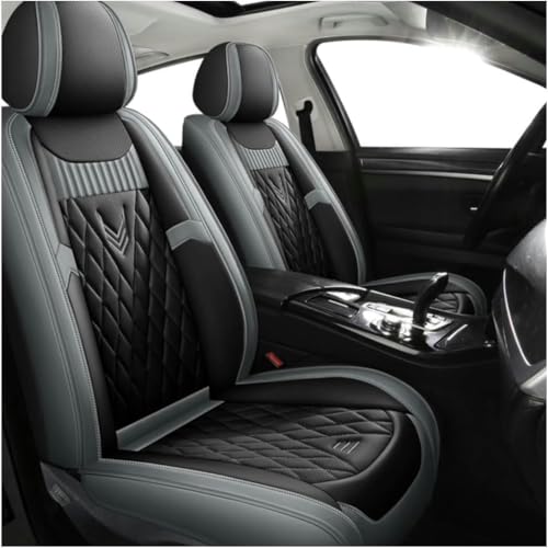 DENGFU Sitzbezüge Auto Autositzbezüge Universal Set für FIAT Abarth 695 Maserati/Abarth 595/Abarth 595C/Abarth 595 esseesse Auto Zubehör,grau