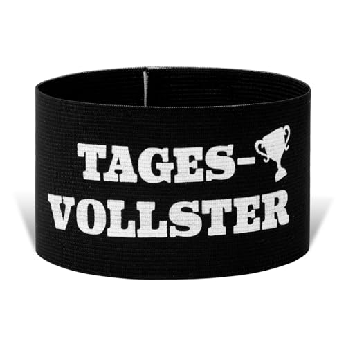 CHCAES Tagesvollster Armbinde Schwarz Gummielastische Armbinde 35 * 7cm Malle Armbinde Klettverschluss für Vereinsfeier Karneval Geburtstag Junggessellenabschiede