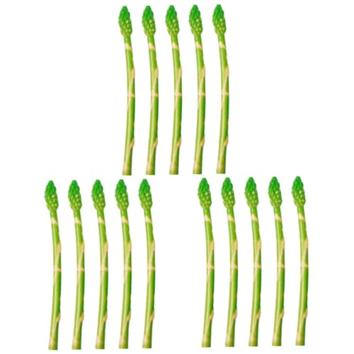 HOLIDYOYO 3 Sätze Simulierter Spargel Gefälschter Spargel Künstliches Gemüse Kunstasparagus Gemüseladen Dekoration Spargeldekoration Gefälschte Spargelstütze PVC Green 5 Stücke * 3