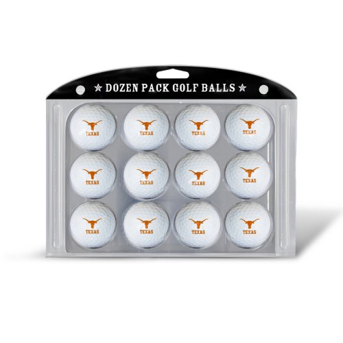 Team Golf NCAA Texas Longhorns Golfbälle, 12 Stück, Dutzend Golfbälle in regulärer Größe, 12 Stück, vollfarbig, langlebiger Teamaufdruck