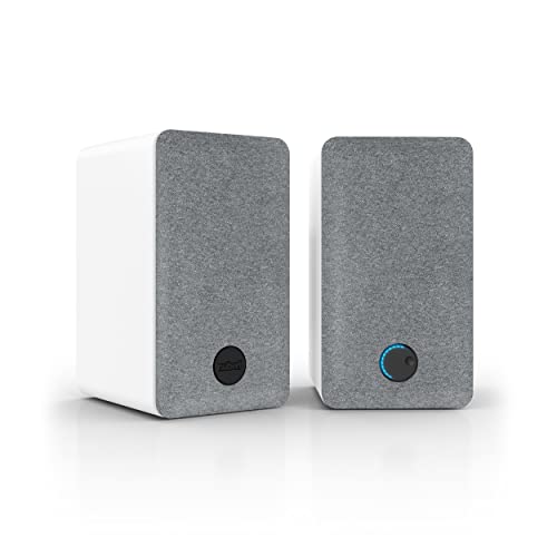 Nubert nuPro SP-200 | Weißes Boxenpaar | 2 Stück HDMI eARC-Kompaktboxen | Lautsprecher-Set mit Bluetooth aptX HD | Schreibtischlautsprecher für Homeoffice | Aktivlautsprecher für Gaming
