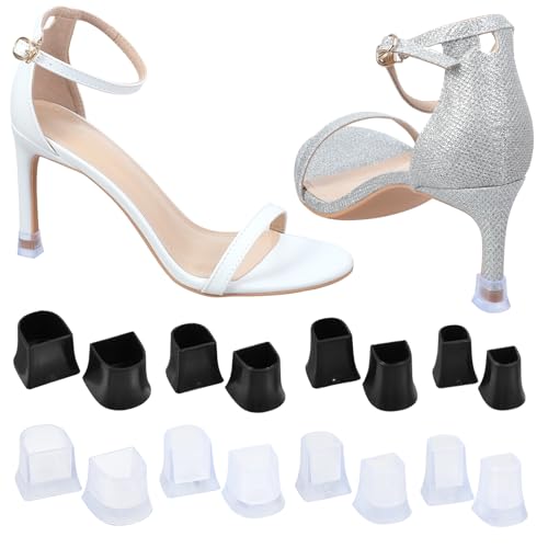 COMNICO 8 Paar Absatzschoner Stöckelstulpen Fersenschutz Schuhe Ersatz Sohlenschutz Fersenpolster Rutschfest Absatzschutz High Heel Protectors für die Schuhe Stiletto Stöckelschuh