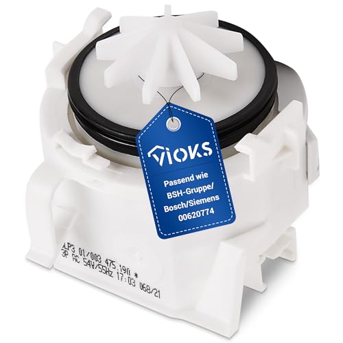 VIOKS Ablaufpumpe Laugenpumpe Ersatz für Bosch Pumpe 00620774 BLP3 01/003 437845 - Abwasserpumpe für Spülmaschine Siemens Neff Constructa Küpperbusch & Ersatzteile für Geschirrspüler