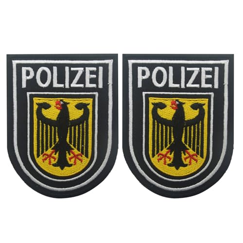 2 Stück Polizei Patch, Polizei, Bundespolizei Patch, Polizei-Aufnäher Für Offizier, Bundespolizei, Polizei Patch Klett, Polizei Aufkleber, Polizeimarke, Wachuniformen