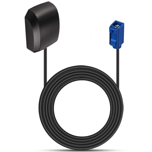 Greluma 4m wasserdichte aktive GPS-Navigationsantenne Fakra C, Blaue GPS-Antenne, kompatibel mit Ford Dodge RAM GM Chevy Chevrolet GMC Jeep Cadillac BMW Audi Mercedes Benz Auto-LKW-SUV-Haupteinheit