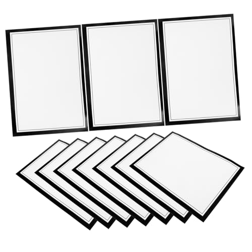 DOITOOL 10 Blatt Dickes Zeichenpapier für Blanko Karten für Diy Kunstprojekte für Marker Buntstifte und Farben Schwarzrand Design für Scrapbooking und Bastelarbeiten