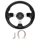 Ldafava Autolenkrad, universell, 13 Zoll, 330 mm, bequemer Griff, stabile Kontrolle, Rennsport-Design für Fahrzeuge, Acryl, PU, ​​Aluminium, Eisen