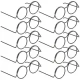 Gadpiparty 20st Runde Puppenbrille Puppenhaus-Brille Miniaturen Zum Basteln Brille Für Puppe Goldene Brille Für Hunde Puppenbrille Aus Schnapsgläser Baby Metall Klassisch Ob11