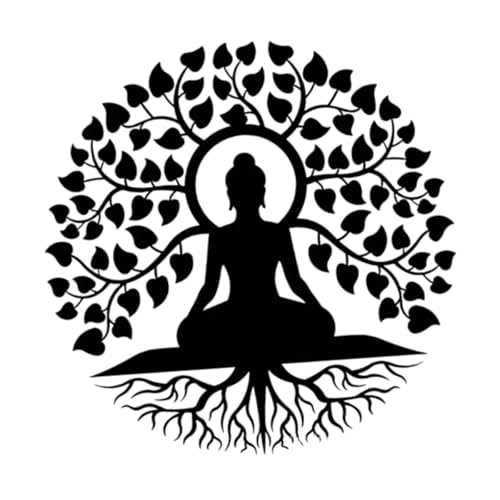 Sharplace Buddha Baum, Metall Wandgestaltung, Spirituelle Wanddeko, 40 cm