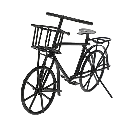 Cabilock Fahrrad Aus Metall Puppenhaus Miniatur Bausätze Bausatz Figur Auto Roller Finger Puppenfahrrad Für Eisen Black