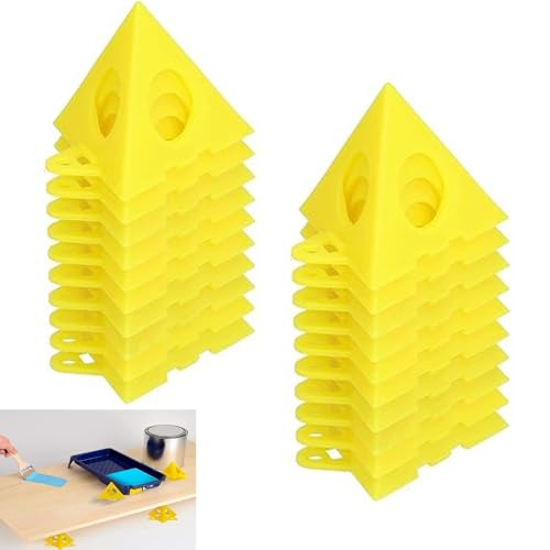 RXKFIGX 20 Stück Maler-Pyramiden Gelbe Gelber Kegel Ständer Schranktürerhöhungen Kegel-Malständer Kabinett FarbstäNder für Leinwand Schrank TüR Riser GießEn Farbe Leinwand StüTz StäNder